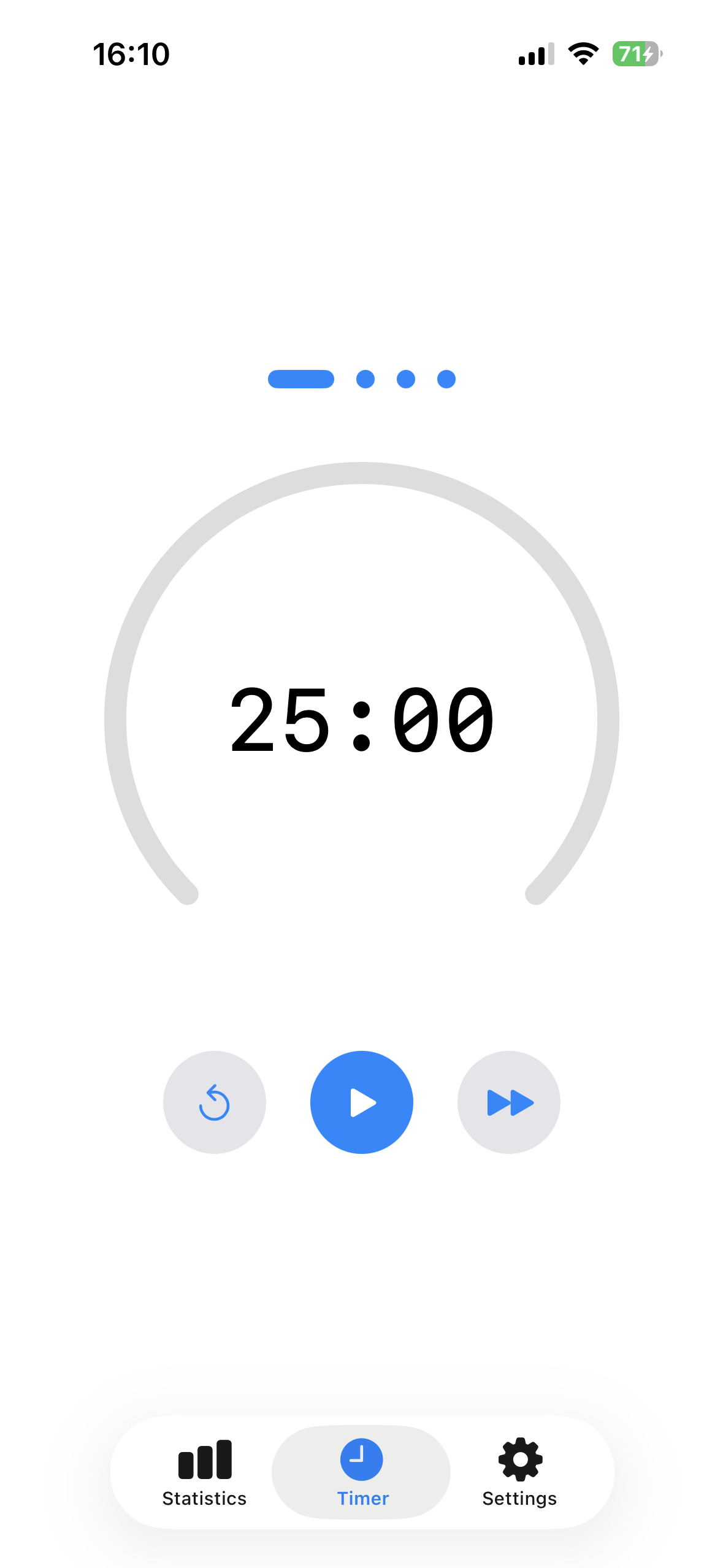 Pomodoro Timer — arc display